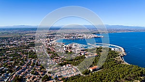 Aerial photo of L`Escala, Costa Brava, Spain photo